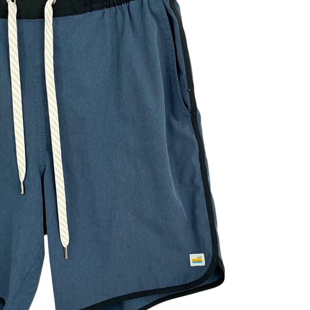 Vuori Banks Shorts Azure Linen Texture Drawstring Pockets Size Small S - Picture 2 of 7